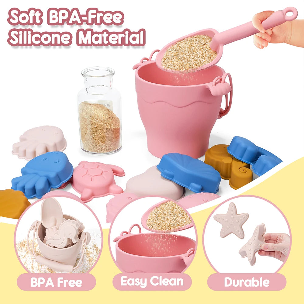 Silicone Beach Toys - 8 piece set