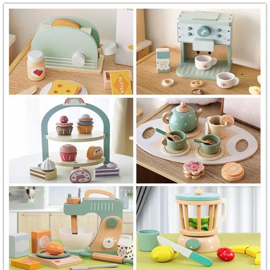 Wooden Toy Play Kitchen Accessories