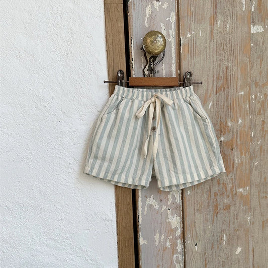 Linen Striped Shorts