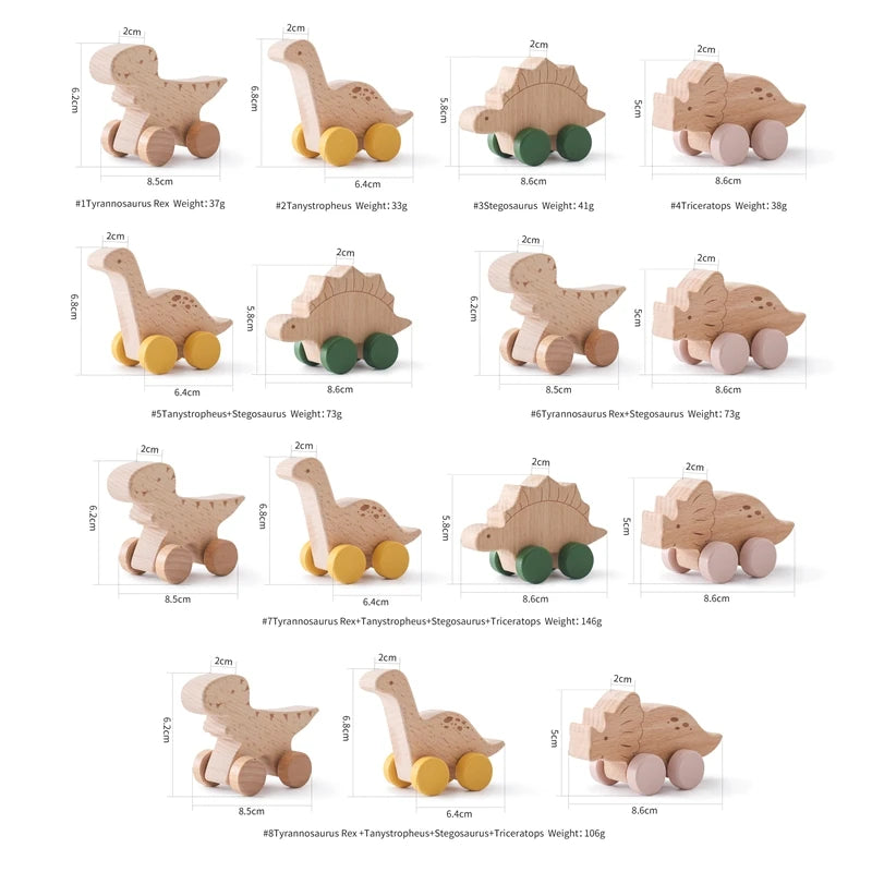 Baby Beech Wood Dino Set